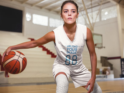 Basketball Jersey Maker - Woman Playing at the Court