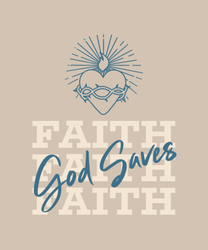 Quote T-Shirt Design Template Featuring a Christian Theme