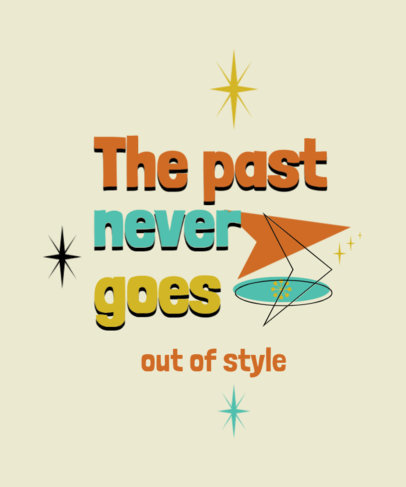 Retro T-Shirt Featuring Quotes and Abstract Graphics 