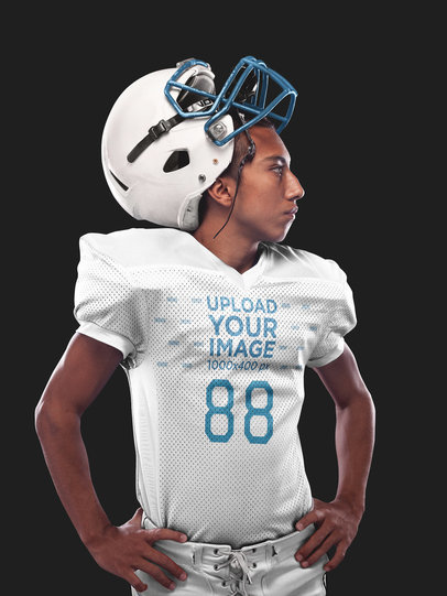Custom Football Jerseys - Hispanic Man Posing
