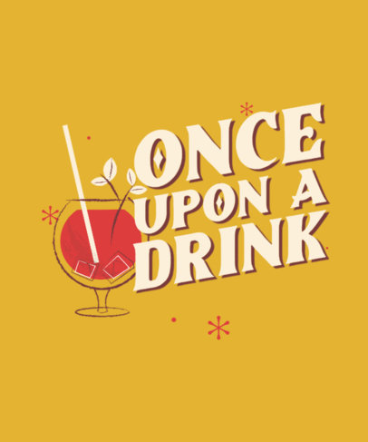 T-Shirt Design Maker Featuring a Retro Cocktail Illustration