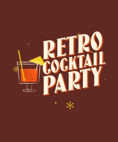 T-Shirt Design Maker for a Retro Cocktail Party