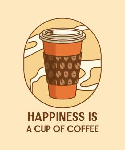 Quote T-Shirt Design Template Featuring a Coffee Cup Clipart 
