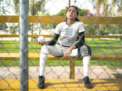 Custom Softball Jerseys - Girl on the Bench a16722