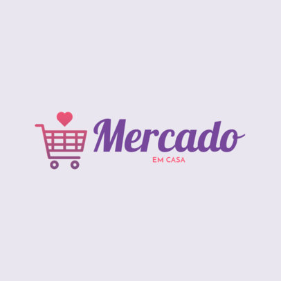 Logo Maker for an Online Grocery Store Featuring a Shopping Cart Icon