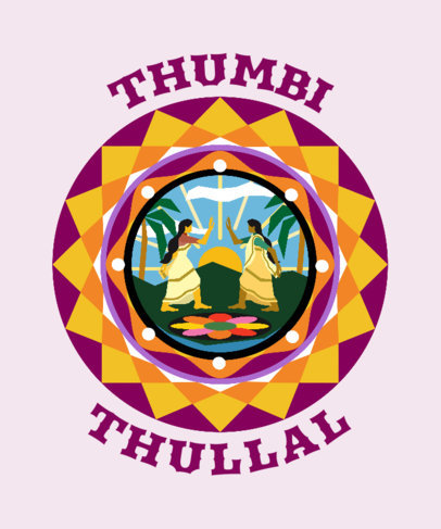 Colorful T-Shirt Design Creator for a Happy Onam Festival 3930a