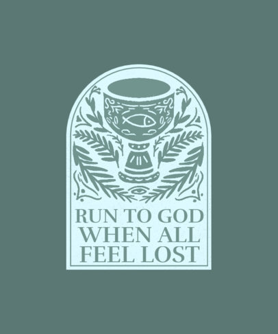 T-Shirt Design Creator with a Christian Quote Featuring a Chalice Graphic 3922g