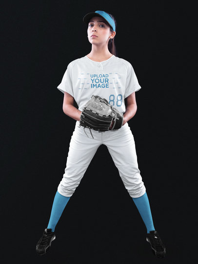 Custom Softball Jerseys - Girl with Glove a16693