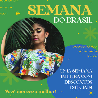 Instagram Post Design Maker to Promote Semana do Brasil Offers