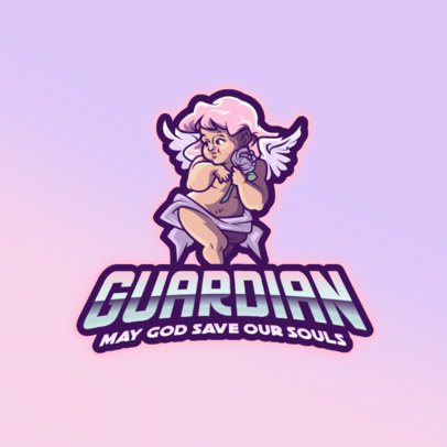 Gaming Logo Generator Featuring a Baby Guardian Angel