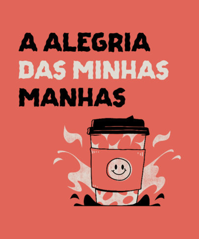 T-Shirt Design Template Featuring Coffee Themed Graphics and Cool Fonts 3927j