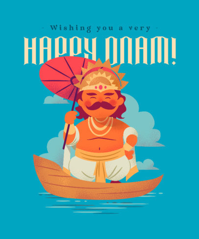 Holiday T-Shirt Design Creator Featuring a Happy Onam Quote