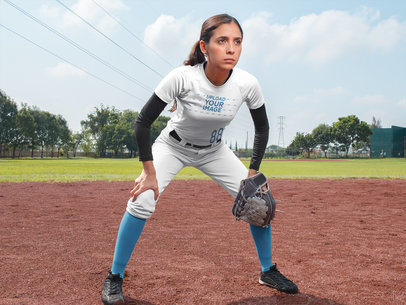 Custom Softball Jerseys - Midfield Girl at the Field a16725