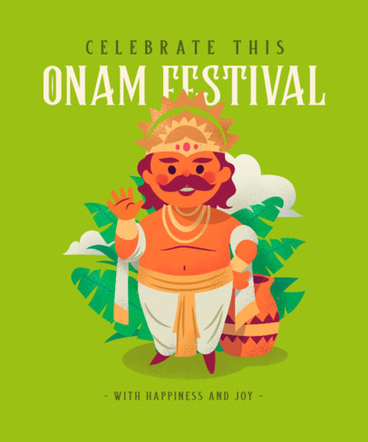 T-Shirt Design Generator With an Illustration Allusive to Onam Festival