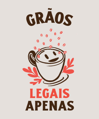 T-Shirt Design Template Featuring a Coffee Theme and Quotes