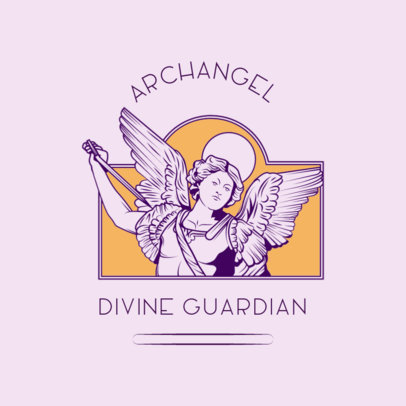 Logo Maker for a Religious Store Featuring an Archangel Graphic