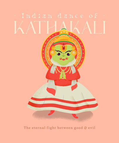 Onam Festival-Themed T-Shirt Design Template Featuring an Illustration