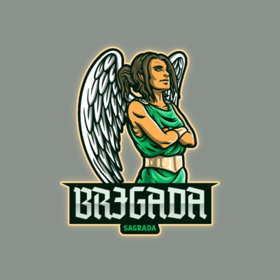 Gaming Logo Maker With a Strong Angel Graphic
