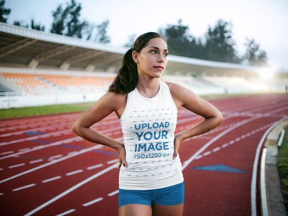 Track and Field Uniforms - Woman Standing on a Running Track