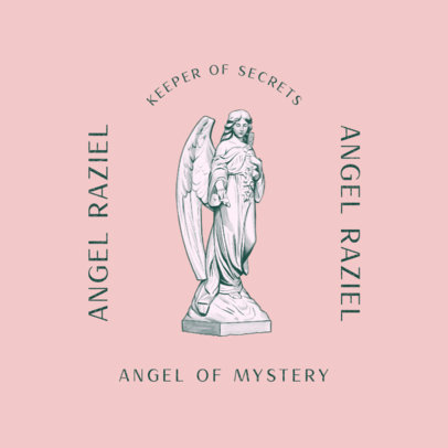 Religious Logo Template Featuring an Angel Statue Graphic