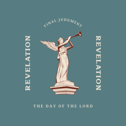 Logo Generator for Religious Products Featuring an Angel with a Trumpet