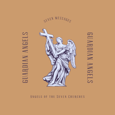Religious Store Logo Maker Featuring an Angel with a Cross