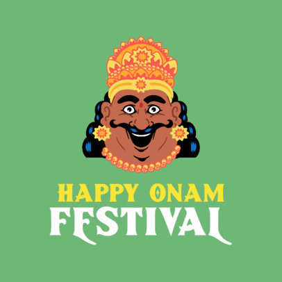 Instagram Post Maker with an Illustration for a Happy Onam Holiday 3932d