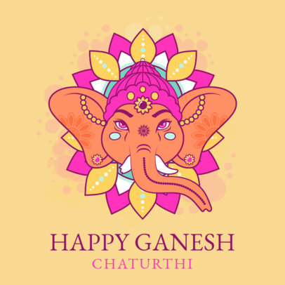 Instagram Post Maker with Illustrations for a Happy Ganesh Chaturthi 3949