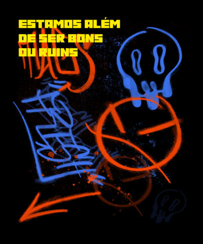 Quote T-Shirt Design Generator Featuring Graffiti Graphics