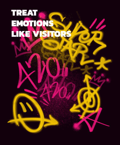 Cool T-Shirt Design Maker With Graffiti Graphics and a Quote