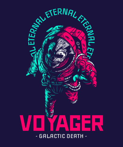 T-Shirt Design Template Featuring an Undead Astronaut