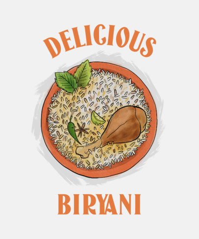 T-Shirt Design Maker Featuring Illustrations of Indian Dishes