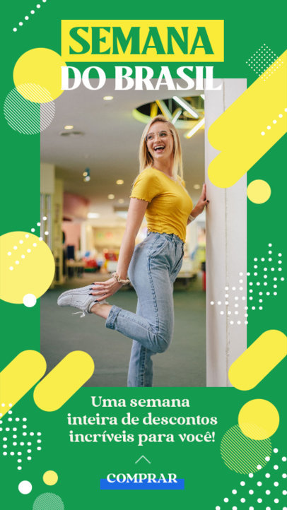 Instagram Story Design Template to Promote Semana do Brasil Offers