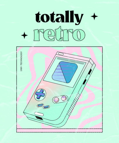 T-Shirt Design Template Featuring Nostalgia Product Illustrations