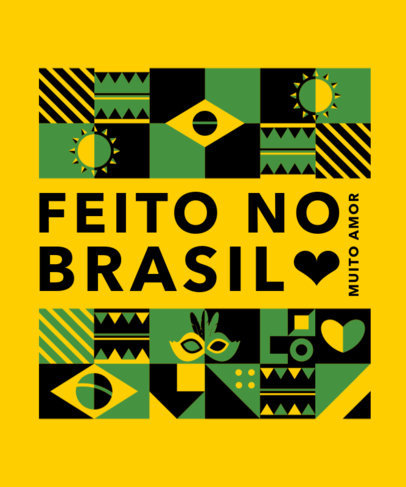 Patriotic T-Shirt Design Creator Featuring Brazil-Themed Abstract Graphics 