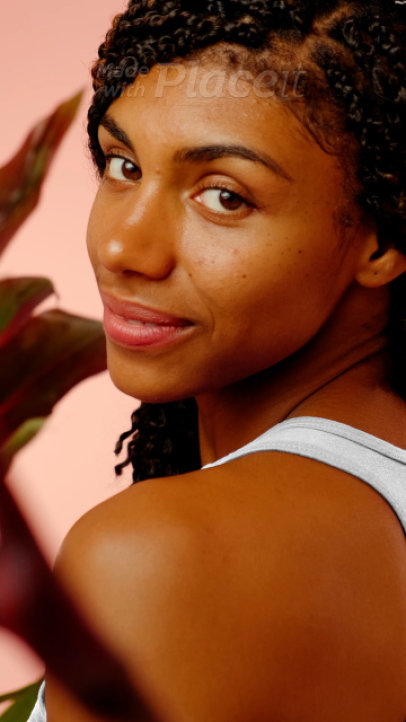 Tank Top Video of a Woman in a Studio With Plants