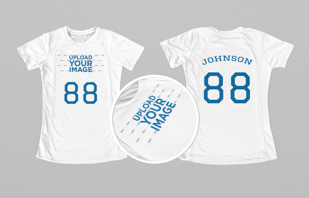 Volleyball Jersey Maker - Jersey Front and Back Against Solid Background
