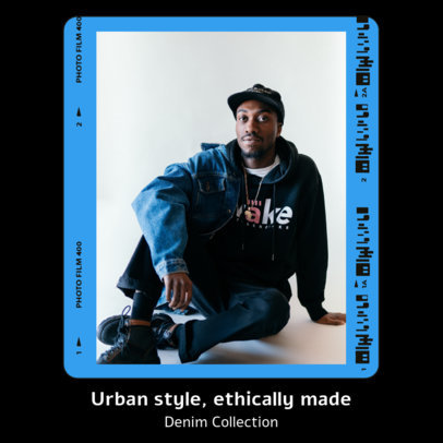 Urban Clothing-Themed Instagram Post Design Template for a Carousel