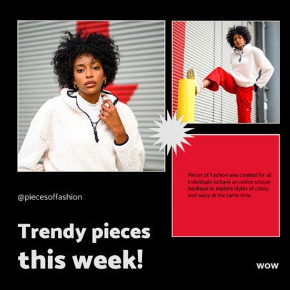 Trendy Instagram Post Maker for a Clothing Brand Ad Carousel 