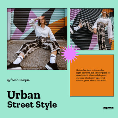Minimalistic Instagram Post Creator for an Urban Clothing Brand-Themed Carousel