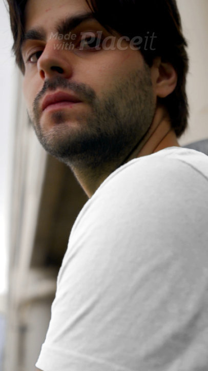 Instagram Story Video of a Man Posing with a Tee at a Parking Lot 