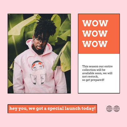 Minimalistic Instagram Post Generator for a Trendy Clothing Collection Ad