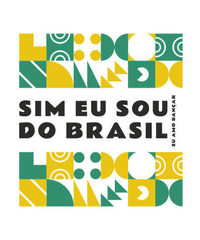 T-Shirt Design Creator Featuring a Quote in Portuguese and Geometric Graphics