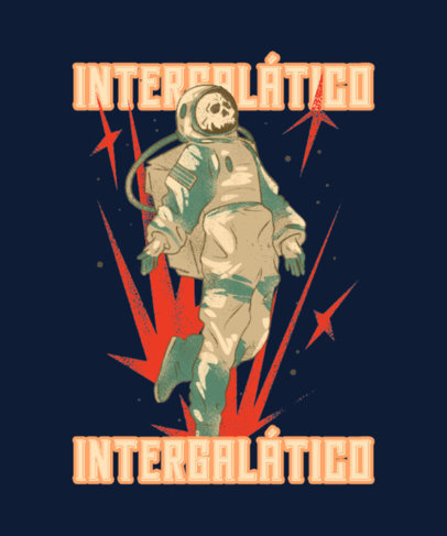 T-Shirt Design Creator Featuring a Skeleton in Space 