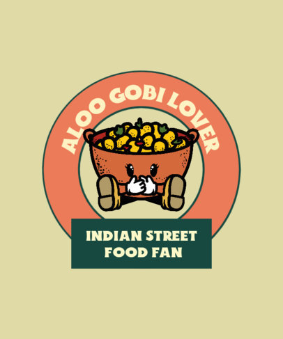 T-Shirt Design Maker for Foodies With an Indian Dish and a Quote