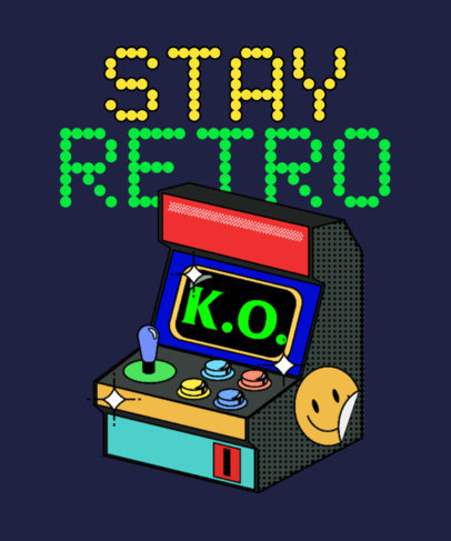 T-Shirt Design Maker Featuring an 8-bit-Style Retro Arcade Machine