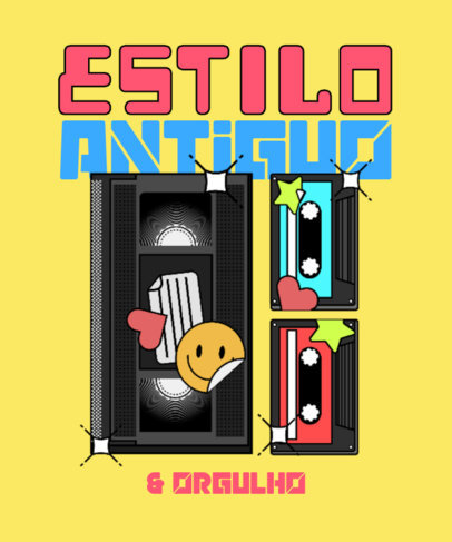 T-Shirt Design Maker with a VHS Cassette Graphic