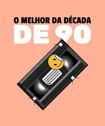 90's-Themed T-Shirt Design Creator with a VHS Cassette