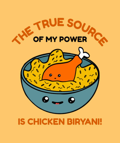Kawaii-Inspired T-Shirt Design Maker With an Indian Food Clipart