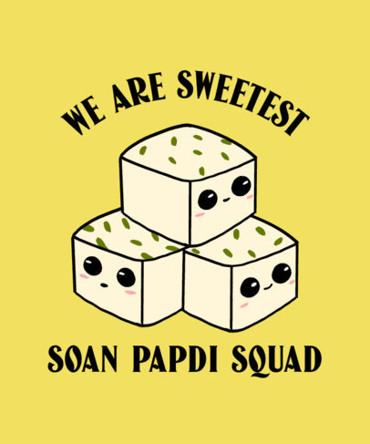 T-Shirt Design Generator With Kawaii Indian Food Illustrations